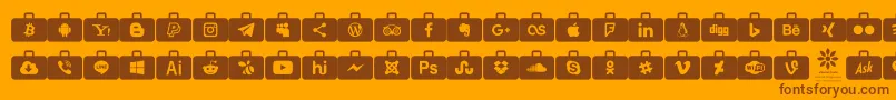 Social Media Series-fontti – ruskeat fontit oranssilla taustalla