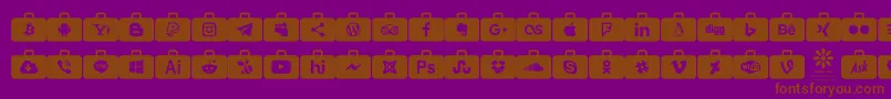 fuente Social Media Series – Fuentes Marrones Sobre Fondo Morado
