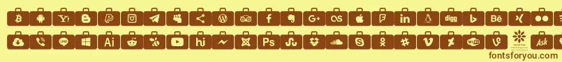 Шрифт Social Media Series – коричневые шрифты на жёлтом фоне