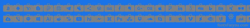 Social Media Series-Schriftart – Graue Schriften auf blauem Hintergrund