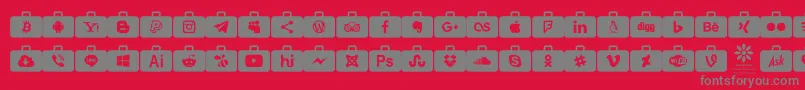 Social Media Series Font – Gray Fonts on Red Background