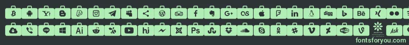 Czcionka Social Media Series – zielone czcionki na czarnym tle