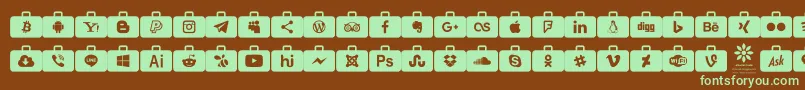 Social Media Series-fontti – vihreät fontit ruskealla taustalla