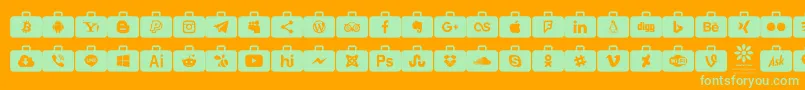 Шрифт Social Media Series – зелёные шрифты на оранжевом фоне