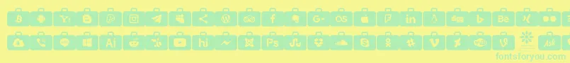 fuente Social Media Series – Fuentes Verdes Sobre Fondo Amarillo