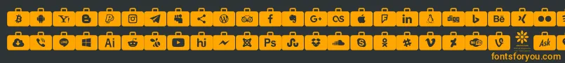 Weitere Informationen zur Social Media Series-Schriftart Social Media Series-Schriftart – Orangefarbene Schriften auf schwarzem Hintergrund