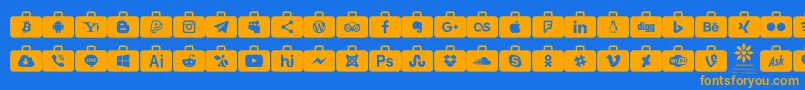 Social Media Series Font – Orange Fonts on Blue Background