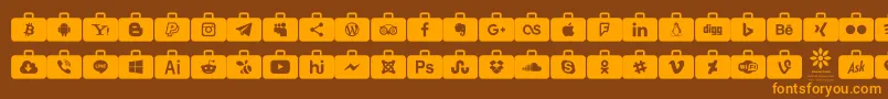Czcionka Social Media Series – pomarańczowe czcionki na brązowym tle