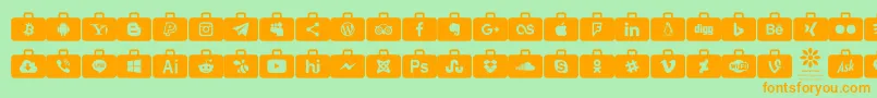 Social Media Series Font – Orange Fonts on Green Background