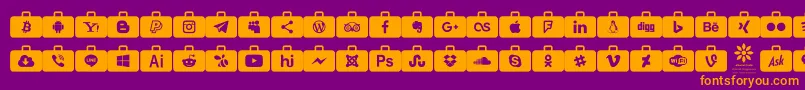 Social Media Series Font – Orange Fonts on Purple Background