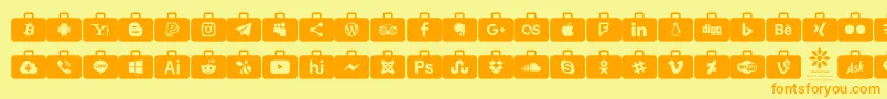 Social Media Series Font – Orange Fonts on Yellow Background