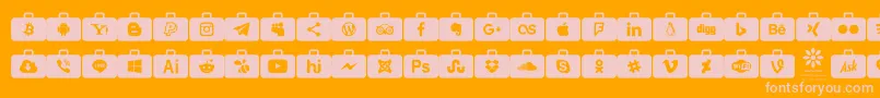 Więcej informacji o czcionce Social Media Series Czcionka Social Media Series – różowe czcionki na pomarańczowym tle