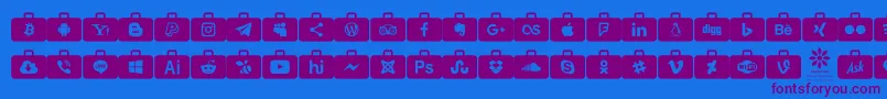 Social Media Series Font – Purple Fonts on Blue Background