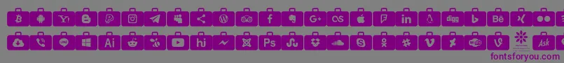 Social Media Series-fontti – violetit fontit harmaalla taustalla
