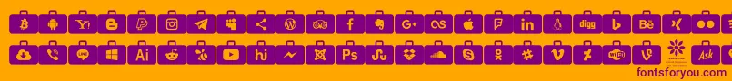 Social Media Series-Schriftart – Violette Schriften auf orangefarbenem Hintergrund