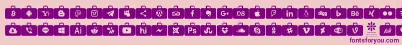 Social Media Series Font – Purple Fonts on Pink Background