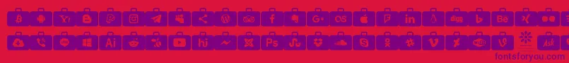 Social Media Series-fontti – violetit fontit punaisella taustalla