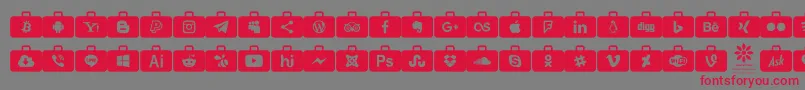 Social Media Series Font – Red Fonts on Gray Background