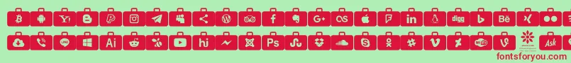 Social Media Series Font – Red Fonts on Green Background