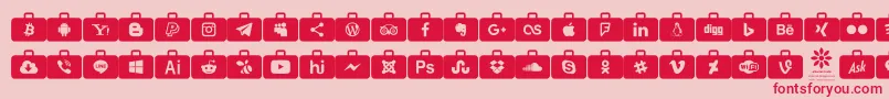 Social Media Series-Schriftart – Rote Schriften auf rosa Hintergrund