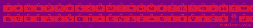 fuente Social Media Series – Fuentes Rojas Sobre Fondo Morado