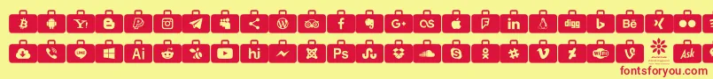 Social Media Series Font – Red Fonts on Yellow Background