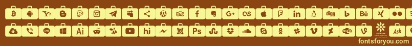 Social Media Series-fontti – keltaiset fontit ruskealla taustalla