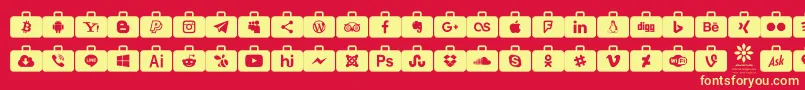 fuente Social Media Series – Fuentes Amarillas Sobre Fondo Rojo