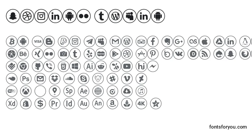 Fuente Social media - alfabeto, números, caracteres especiales