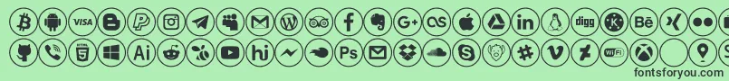 social media Font – Black Fonts on Green Background