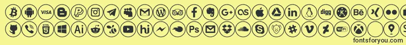 social media Font – Black Fonts on Yellow Background