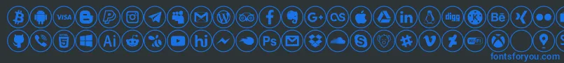 social media Font – Blue Fonts on Black Background