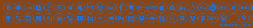 social media Font – Blue Fonts on Brown Background