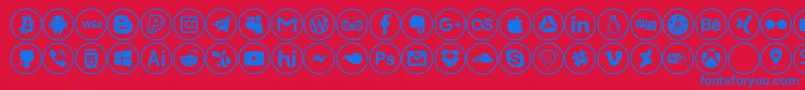 social media Font – Blue Fonts on Red Background