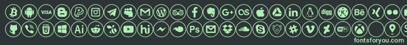 social media Font – Green Fonts on Black Background