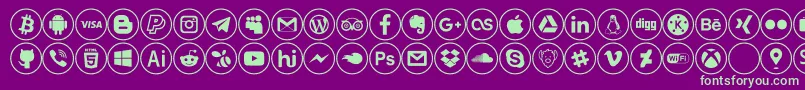 social media Font – Green Fonts on Purple Background