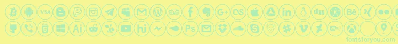 social media Font – Green Fonts on Yellow Background