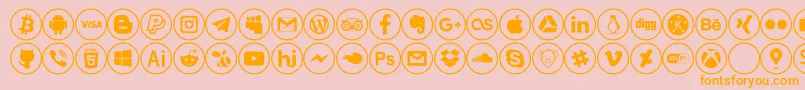 social media Font – Orange Fonts on Pink Background