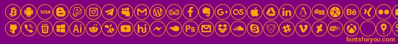 social media Font – Orange Fonts on Purple Background