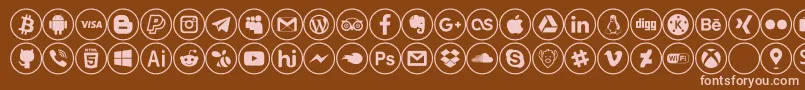 social media Font – Pink Fonts on Brown Background