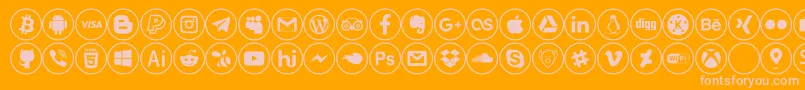 social media Font – Pink Fonts on Orange Background