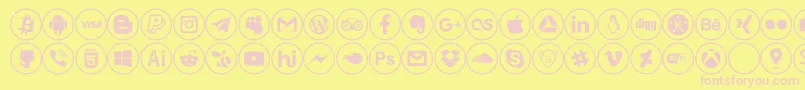 social media Font – Pink Fonts on Yellow Background
