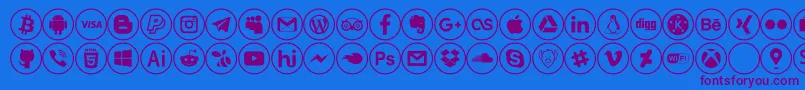 social media Font – Purple Fonts on Blue Background