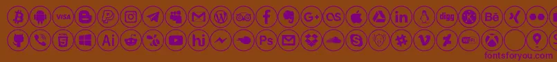 social media Font – Purple Fonts on Brown Background