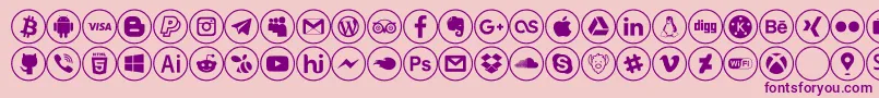 Fonte social media – fontes roxas em um fundo rosa