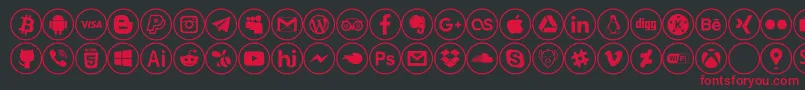 social media Font – Red Fonts on Black Background