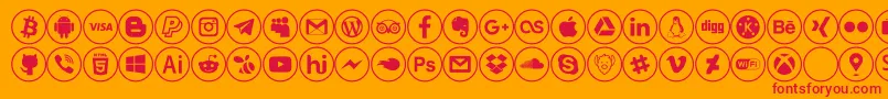 social media Font – Red Fonts on Orange Background