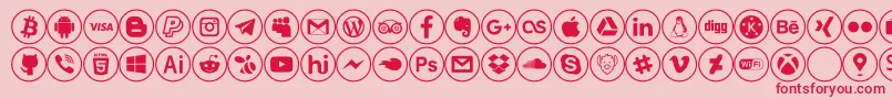 social media Font – Red Fonts on Pink Background
