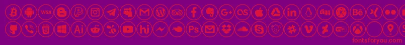 social media Font – Red Fonts on Purple Background