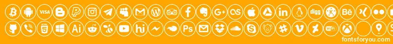 social media Font – White Fonts on Orange Background